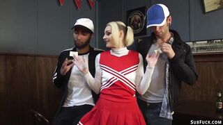 Cheerleader interracial group fucked