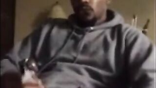Thick Black Cock Masturbating to a Huge Orgasm