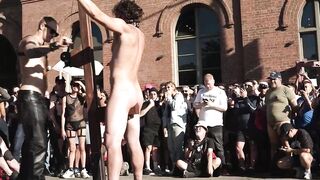Christian smashes the mallet into Vanders balls