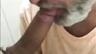 Old Man Receives a Blowjob