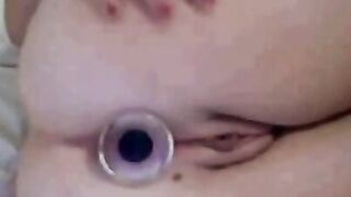 Butt Plug Orgasm on Webcam