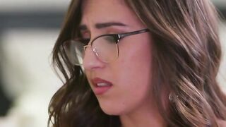 Perv lesbian watching her office mates having threesome