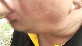 Big-Cock Daddy Blowjob in the Dunes