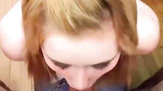 Cute Girl Hard Deepthroat and Oral Creampie Closeup