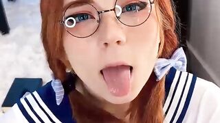 Horny girl in Sailor Moon Cosplay Passio