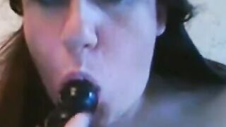 BBW with Big Tits Plays with Sex Toy on Webcam