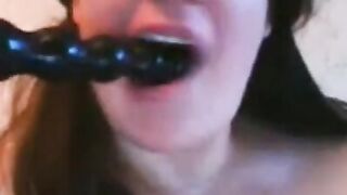 BBW with Big Tits Plays with Sex Toy on Webcam