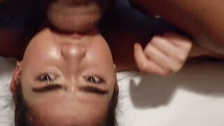 Hot Latina teen gives a perfect blowjob
