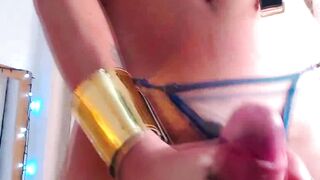 Ts In Superman Lingerie Masturbating Alone In Her Room
