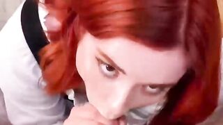 Sexy Student in Pantyhose Footjob and Ha