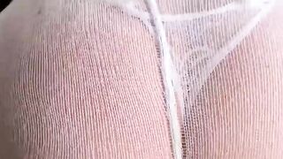 Sexy Student in Pantyhose Footjob and Ha