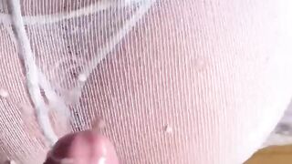 Sexy Student in Pantyhose Footjob and Ha
