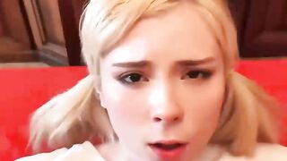 Horny Blonde Blowjob Dick and Hard Pussy