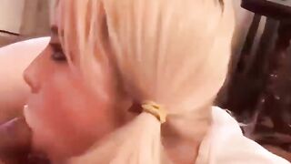 Horny Blonde Blowjob Dick and Hard Pussy