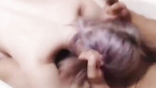 Cute Teen Deepthroat Cock Lover in the Bathroom