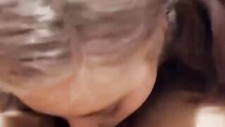 Cute Teen Deepthroat Cock Lover in the Bathroom