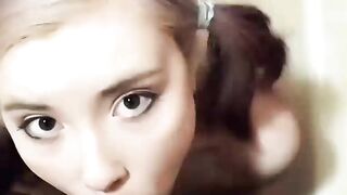 Cute Teen Deepthroat Cock Lover in the Bathroom