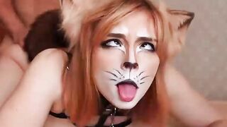 Cute Redhead Fox Deepthroat and Hard Fu