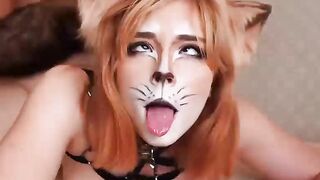 Cute Redhead Fox Deepthroat and Hard Fu