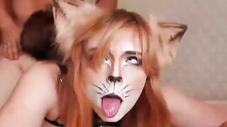 Cute Redhead Fox Deepthroat and Hard Fu