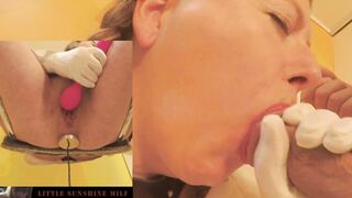 Big load of cum in mouth n face of the