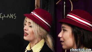 Brit students, cfnm blowing off and jerking