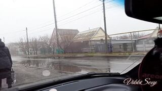 Flashing Twat into a Outdoors Place and Masturbating inside the Car -