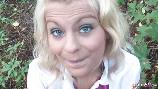 Cute German women talk to First point of watch Suck Outdoor by