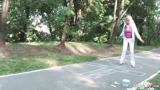 Cute German women talk to First point of watch Suck Outdoor by