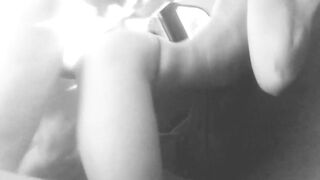 Big dick banged! a loud whore in the car