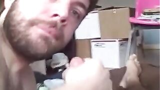 Big-Cock Blowjob and Cum Load with Amateur Buddies