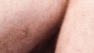 Bushy homosexual lovers tries anal sex without a condom