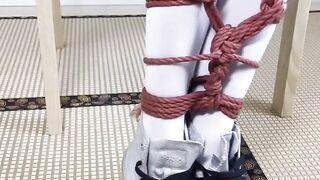 Blonde mistress get bound up and gave BLOWJOB