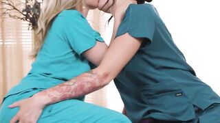 GIRLSWAY - Freaky Masseuse Lilly Bell Assfucks Oiled Up Coworker Charlotte Sins With HUGE STRAP-ON