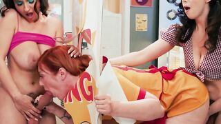 ADULT TIME - goddess Outside FUTANARI Banged! And Suck! Lauren Phillips, Chloe Surreal, and Hailey Rose!