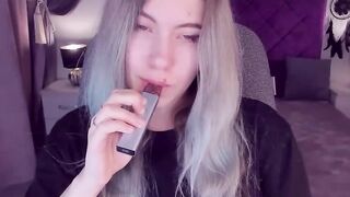 Tattooed busty Ukrainian amateur teen SimaDark flashes her shaved pussy