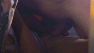 ADULT TIME - Curvy T-cunt with mouth Eva Maxim Lets Kira Noir Twerk On Her Long Tgirl Penis Until She Ejaculates!