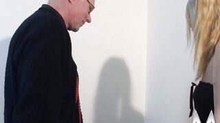 Granpa fucks a turned on blonde hot