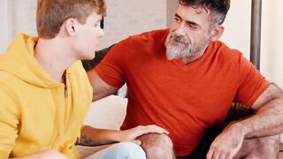 ADULT TIME - Muscular Stepdad Lawson James & Colleague Pierce Paris Pounded Stepson Together! three-WAY!