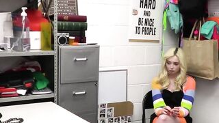 Perky blonde fucks her way out of trouble