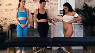 ALL GIRL RUBS - 2 Stunning Masseuses Team Up To Take Care Of Their Client's Vagina