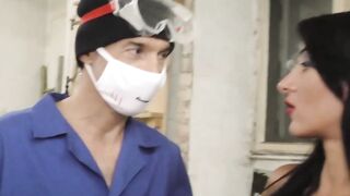 Brunettes fucking inside a shop