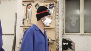 Brunettes fucking inside a shop