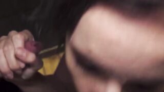Amateur dark hair gets rammed by 2 men