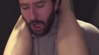 Amateur dark hair gets rammed by 2 men