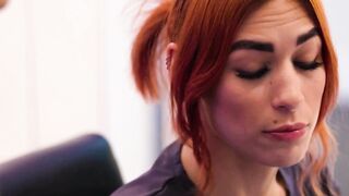 ADULT TIME - Adorable Masseuse Scarlett Sage Teases DILF Competitor's Dick Before Swallowing His CUM!