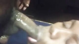 Black Amateur Giving an Intense Blowjob