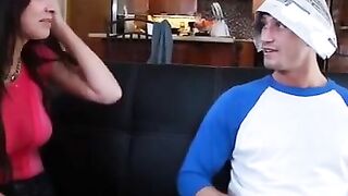 Karina White fucking inside the couch with her tattoos