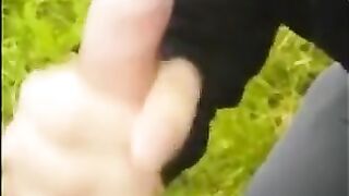 Twink Sucks Big Cock Outdoors and Swallows Cum