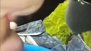 Twink Sucks Big Cock Outdoors and Swallows Cum